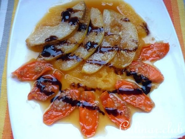 Фруктовый салат с морковью в карамели