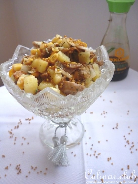 Салат с солёными грибочками