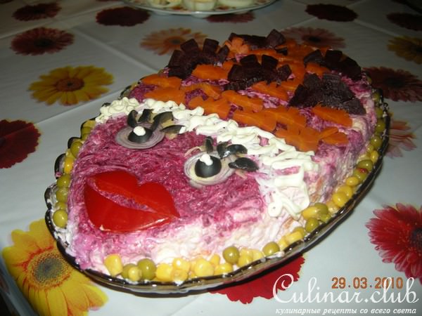 Селедка под шубой (конечно вариант)