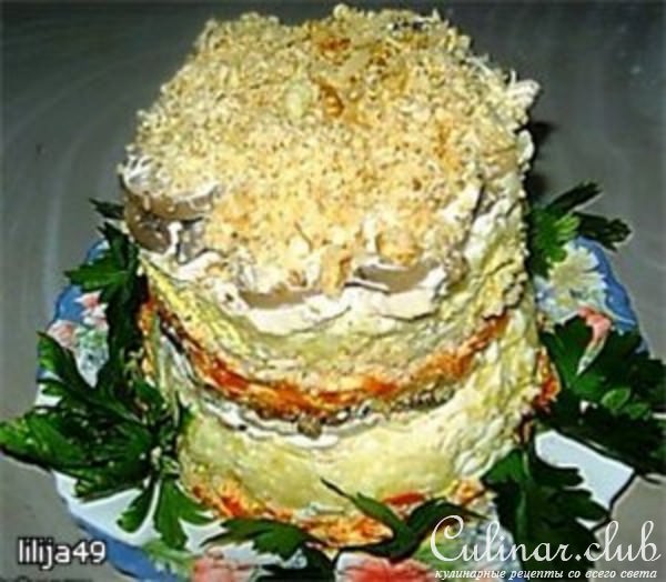 Салат слоеный с курицей
