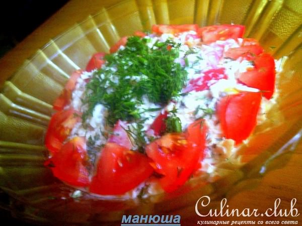 Салат из помидор с брынзой