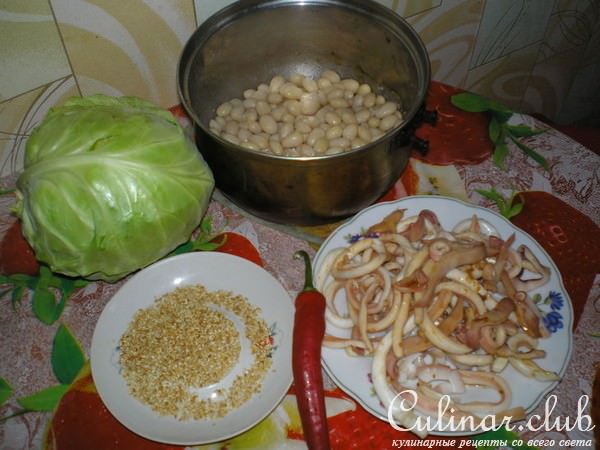 Салат с кальмарами „Весенний”