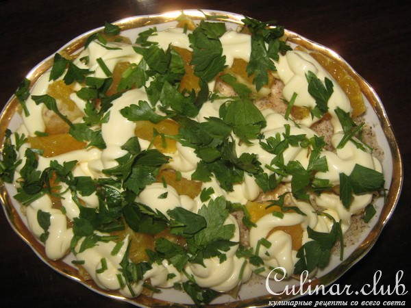 Салат «Черная курица»(Вариант)
