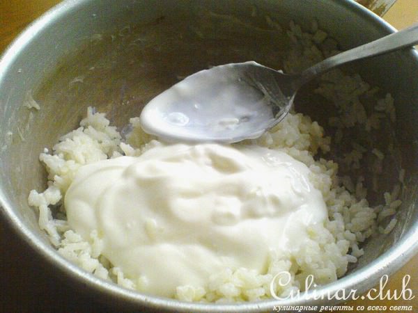 Рисовый салат с фруктами 