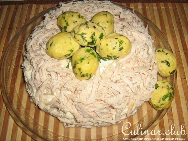 Салат "Птичье гнездо"(Вариант)