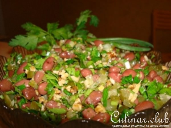Фасолевый салат к мясу