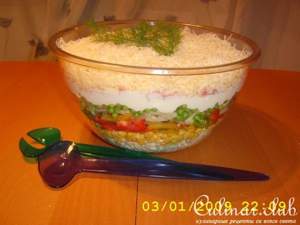 Вкусный слоёный салат