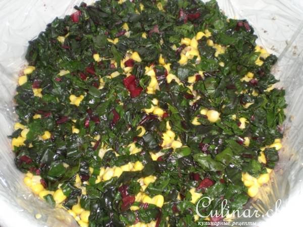 Слоёный овощной салатик с грибным соусом( вариант)