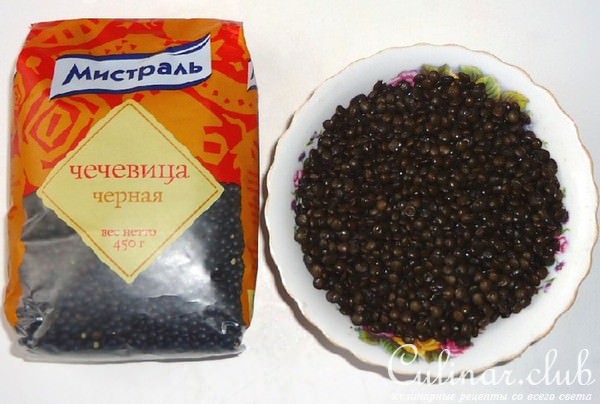 Салат из чечевицы с зеленым яблоком