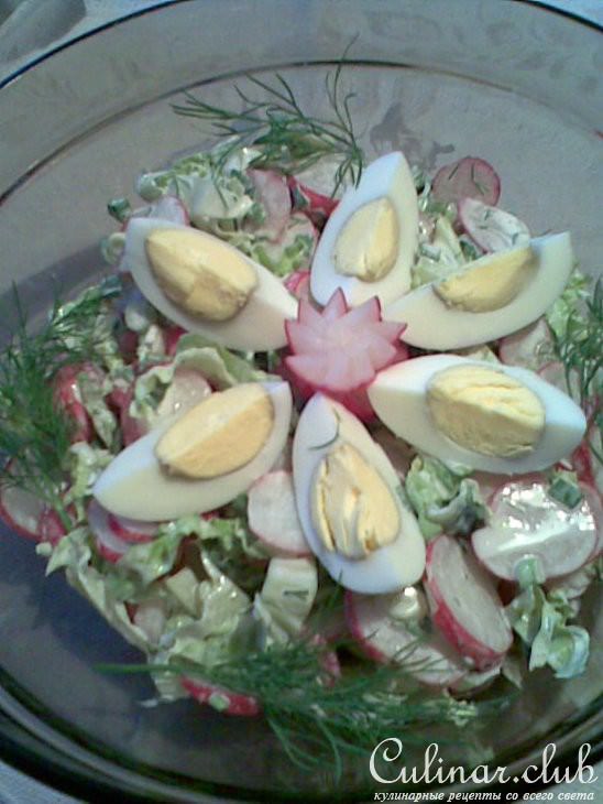 Салат из редиски с яйцом