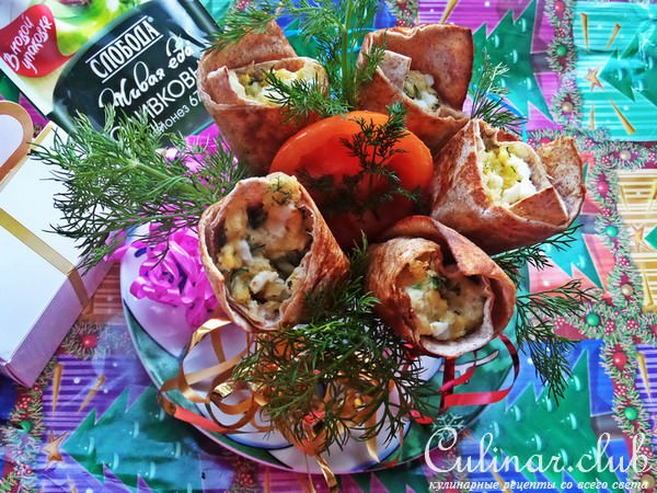 Сырный салат в кулёчках