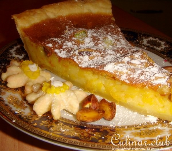 пряный апельсиновый пирог с фисташками