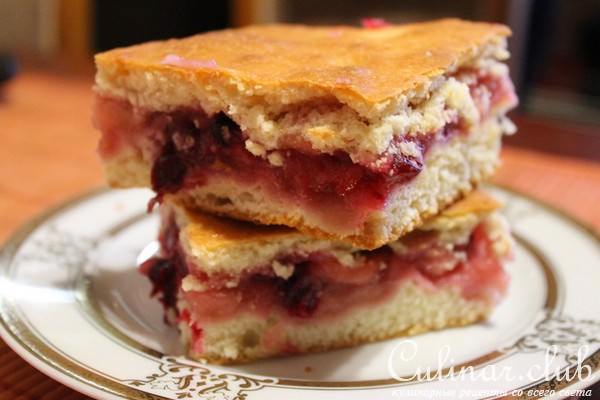 Пирог с яблоками и клюквой