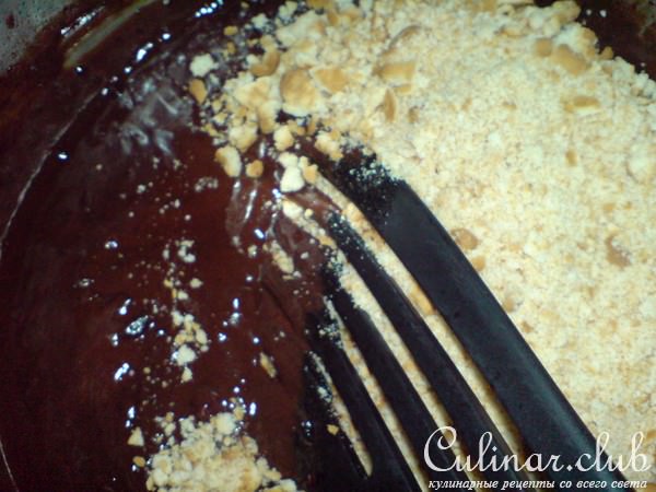 Пирог с горьким шоколадом и грецкими орехами