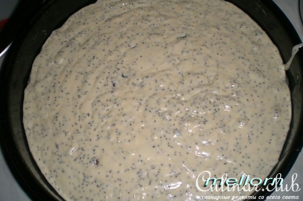Сдобный пирог с изюмом и маком