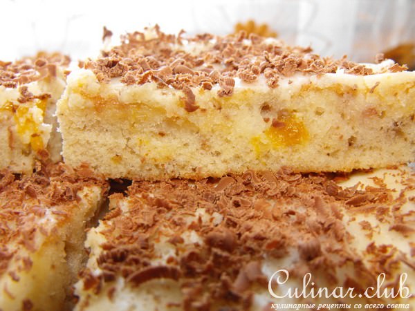 Нежный пирог с персиками.