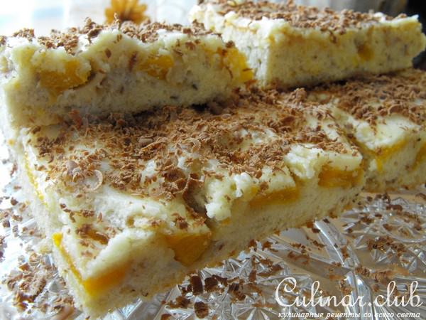 Нежный пирог с персиками.