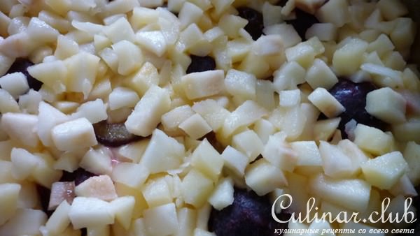 Яблочно-сливовый пирог (быстро и вкусно)