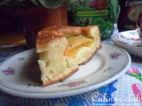 Torta morbida con ricotta e pesche - мягкий пирог с рикоотой и персиками 