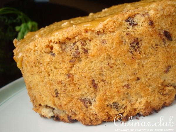 Пирог с орехами,бананом и шоколадом