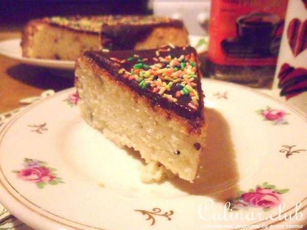 Манник с орехами в шоколадной глазури