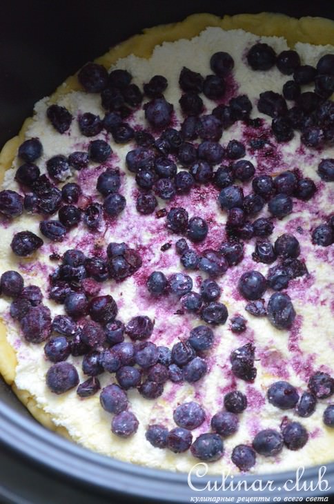 Пирог с творогом и черникой