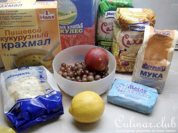 Крисп с крыжовником и персиками. Фруктовый пирог.