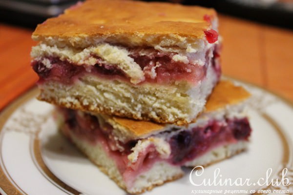 Пирог с яблоками и клюквой