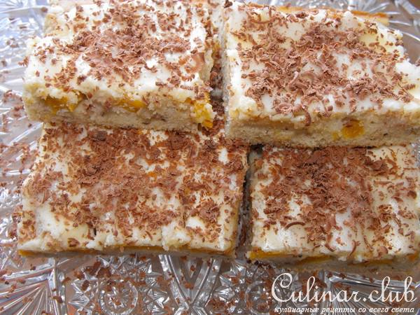 Нежный пирог с персиками.