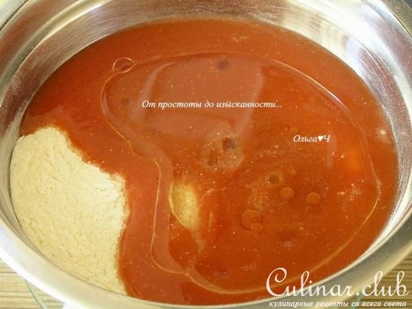Томатный манник с крыжовником