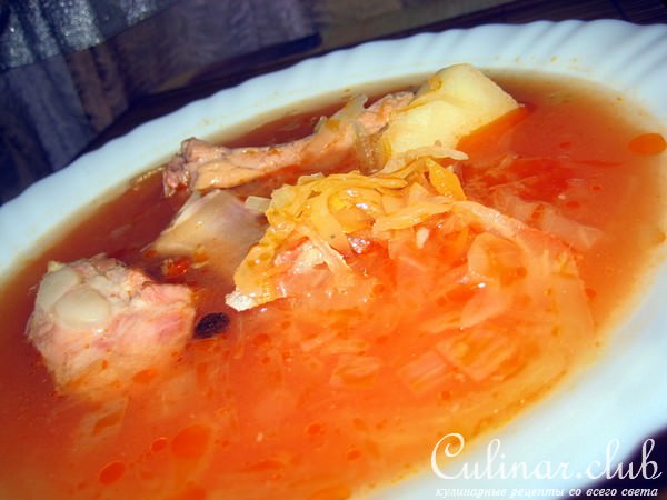 Щи из квашенной капусты суточные.