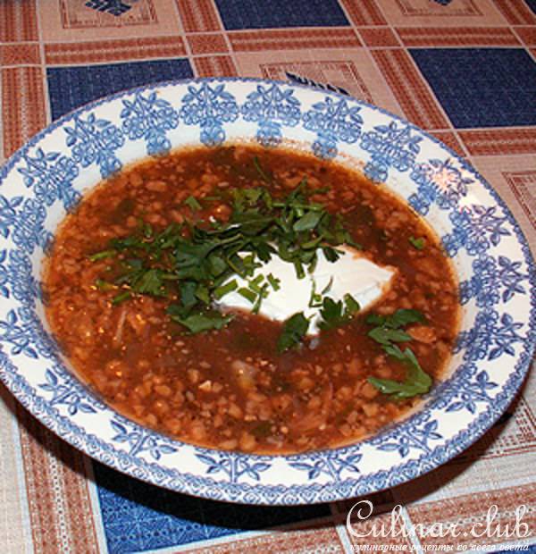 Быстрое постное харчо с орехами