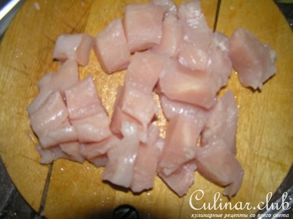 "Соус" из куриного филе и шампиньонов