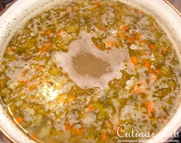 Рассольник с куринными желудочками