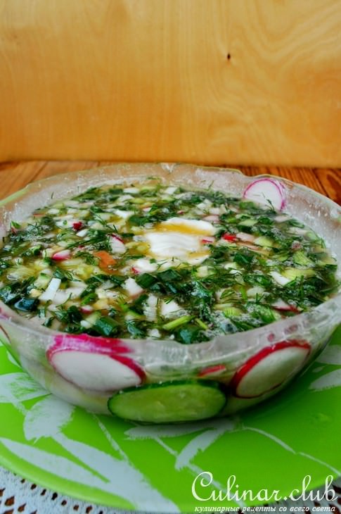 Окрошка сборная мясная в ледяной чаше 