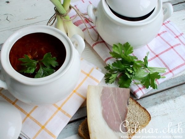 Борщ, томленный в духовке.