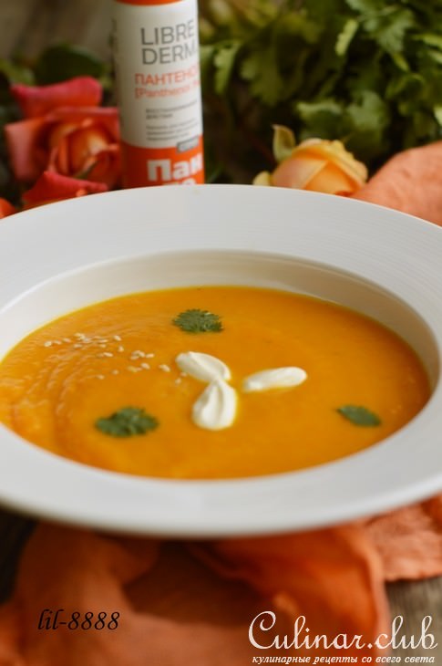 Велюте из моркови с имбирем и апельсином.