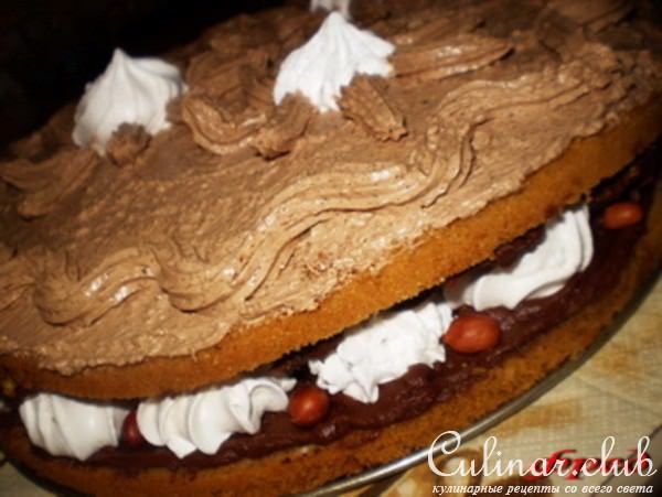 Кофейный торт с шоколадом и безе