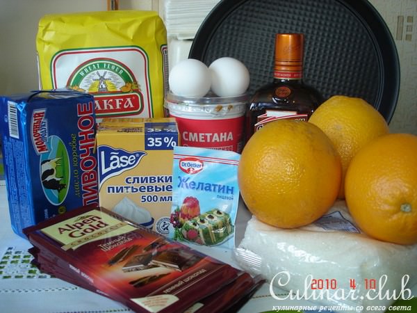 Шоколадный торт с апельсиновым желе