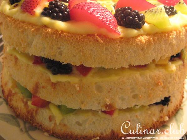 ANGEL FOOD CAKE (классический белоснежный нежный бисквит)