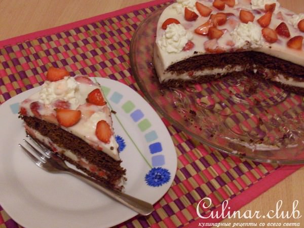 Торт Панна Котта с клубникой