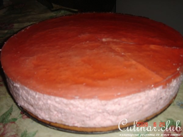 Творожный торт с клубникой 