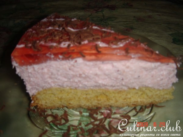 Творожный торт с клубникой 