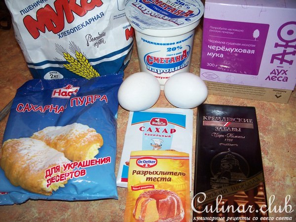 Торт черемуховый со сметанным кремом 