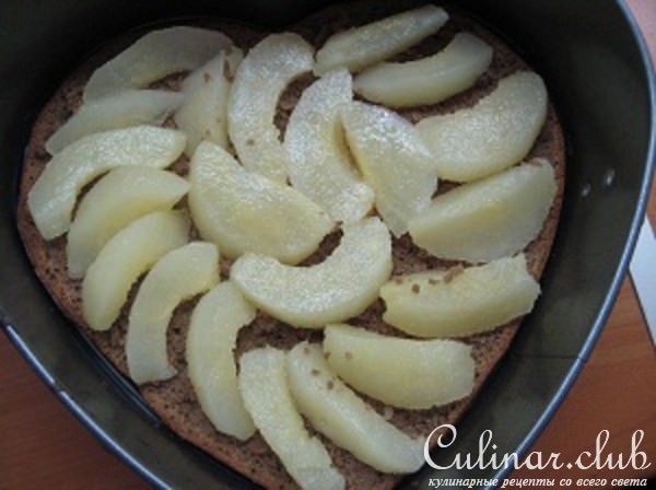 торт творожный с грушами