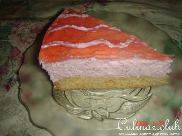 Творожный торт с клубникой 