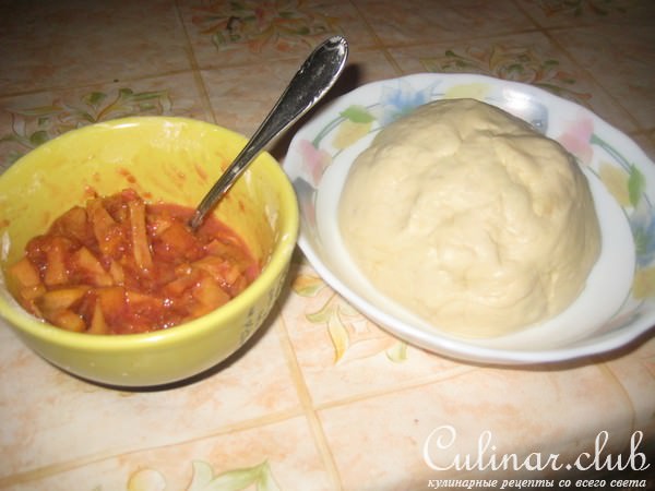 Пирожки с персиками(жареные)