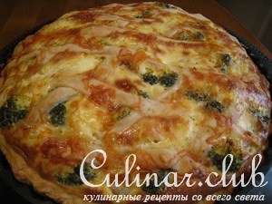Пирог из форели с брокколи
