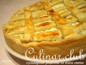Пирог с картофелем, брынзой и печеным чесноком
