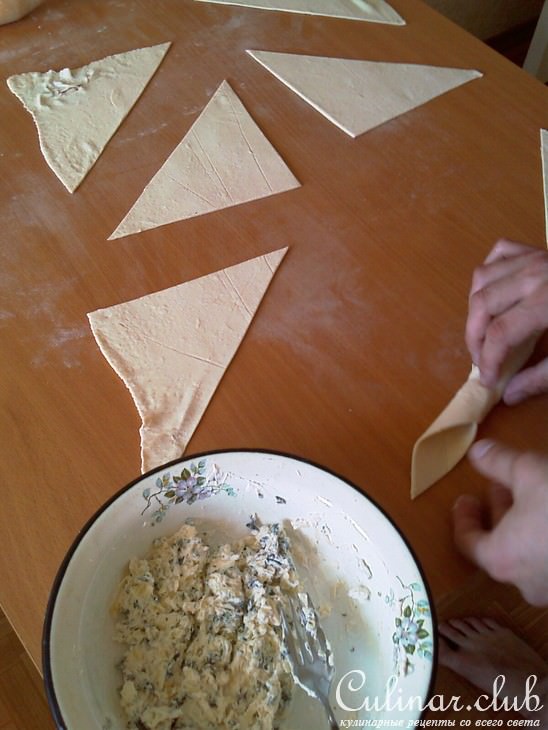 Слойки с мятным сыром